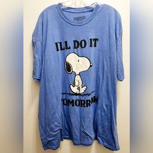 Peanuts Blue Snoopy T-Shirt Like New 3XL
